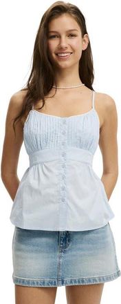 Cotton On Womens Sara Babydoll Cami in Pale Blue at Nordstrom, Size 4