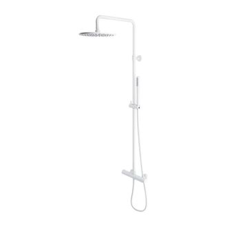 Omnires Omnires Y - Conjunto De Ducha Con Termostato, Di&aacute;metro 25 Cm, Blanco Mate Y1244suwm