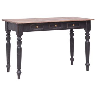 vidaXL Escritorio Con 3 Cajones Madera Maciza De Caoba 117x57x75 Cm