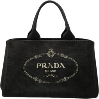Prada Pre-owned Canvas Satchel - Dames - Vintage Shopper - Zwart - ONE Size - Vintage