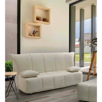 Dmora Sofa Cama Dabam, Sof&aacute; De 3 Plazas, 100% Made In Italy, Sof&aacute; De Sal&oacute;n Con Apertura Trolley, En Tela Acolchada, Con Almohadas Incluidas, Cm 165x90h85, B