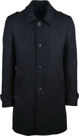 L.B.M. 1911 Blue-Black Wool-Blend Coat