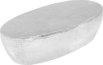vidaXL Mesa De Centro Aluminio Martillado Plateado 100x50x28 Cm Vidaxl