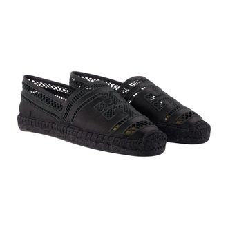 Tory Burch Open Weave Viscose Espadrille Flat - Black