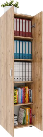 ebuy24 Armario De Oficina Vcm Con 5 Compartimentos Armario De Archivo Moderno Con Puertas Giratorias Dimensiones Aprox. Al. 178 X An. 49 X T. 34 Cm - Ulas 5-