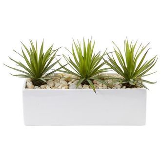 Nearly Natural Mini Agave Artificial Plant in Rectangular Ceramic in Green at Nordstrom