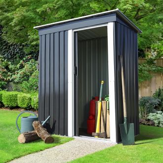IDMarket Caseta De Jard&iacute;n 1,3 M&sup2; Acero Galvanizado Gris