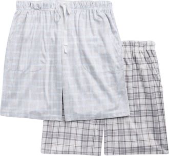 Geoffrey Beene 2-Pack Assorted Plaid Pajama Shorts in Grey Multi at Nordstrom Rack, Size X-Large