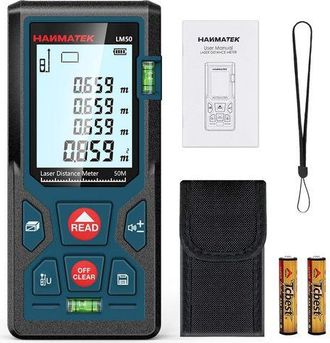 OEM Tel&eacute;metro L&aacute;ser Digital Lm50 De 50 M. Medidor De Distancia L&aacute;ser Digital, Longitud/&aacute;rea/volumen/teorema De Pit&aacute;goras Con Retroiluminaci&oacute;n Lcd, Ip54 (5