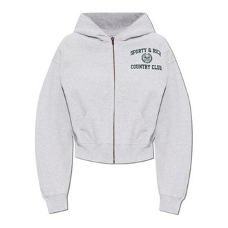 Sporty & Rich Hoodies & sweatvesten, Dames, Grijs, L, Katoen, Sweatshirt uit de Preppy collectie