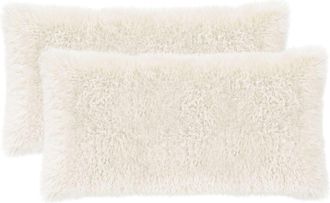 vidaXL Funda De Almohada 2 Pcs Heerlen Blanco 40 X 70 Cm Fleece Pv Vidaxl