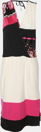 Roberto Cavalli Multicolor Stretch Crepe Sleeveless Midi Dress