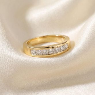 Pompeii3 1ct Princess Cut Diamond Wedding Anniversary Ring 14k Yellow Gold Size Selectable
