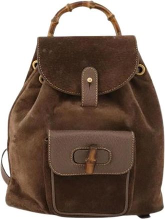 Gucci Pre-owned Backpacks, female, Brown, Size: ONE SIZE Pre-owned Bamboo Backpack
