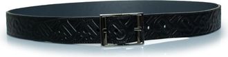 Burberry Pre-owned Mens B embossed leather belt in black - One Size