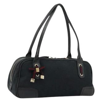 Gucci Pre-owned Handbags, female, Black, Size: ONE SIZE Pre-owned Vintage GG Canvas Hand Bag