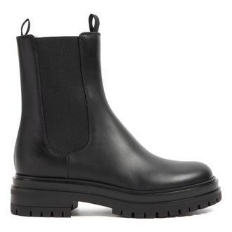 Gianvito Rossi Chelsea Boots, female, Black, Size: 9 US Black Leather Ankle Boots Slip-On Style