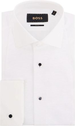 HUGO BOSS Katoenen Shirt - Heren - Zakelijke Overhemden - Wit - 4XL - Katoen - Overhemden