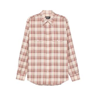 Dsquared2 Casual Shirts, male, Multicolor, Size: 2XL Beige Plaid Shirt with Chest Pockets