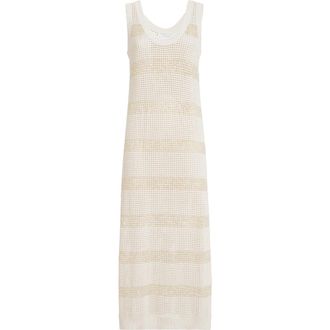 Brunello Cucinelli Dress with dazzling stripes in Oat at Nordstrom, Size Xx-Large Eu