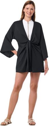 Coolibar Ocean Drive Cover-Up with Front Tie, UPF 50+ Sun Protection in Black at Nordstrom, Size X-Large