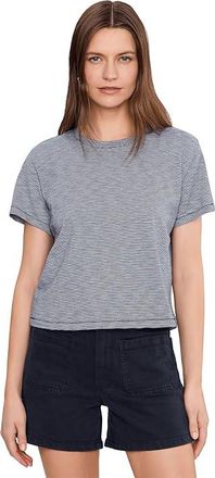 Madewell Bella Slub T-Shirts Stripe Womens Clothing Midnight Navy : XL (Womens 14-16), Cotton