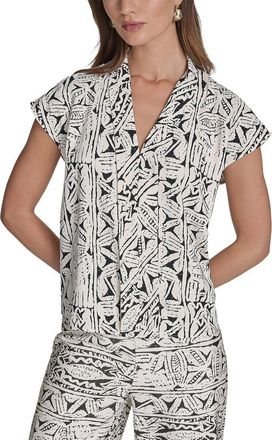 Halston Heritage Printed V-Neck Top