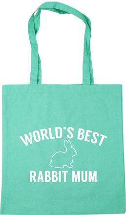 HippoWarehouse Worlds best rabbit mum Tote Shopping Gym Beach Bag 42cm x38cm, 10 litres