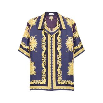 Versace Heren, Overhemden, Veelkleurig, Maat: L Zijde