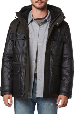 Andrew Marc Harrigan Mixed Media Puffer Jacket in Black at Nordstrom Rack, Size Xx-Large