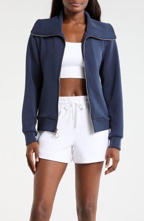 Lord & Taylor Dreamweave Oversize Zip Jacket in Navy Blazer at Nordstrom, Size X-Large