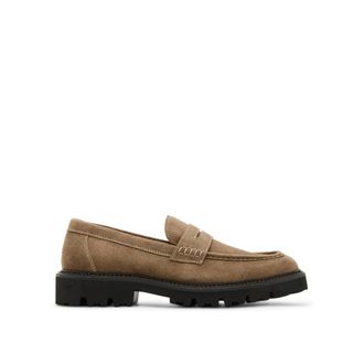 Steve Madden Mens Suede Noordin 275 Loafers - Taupe - Size UK 11