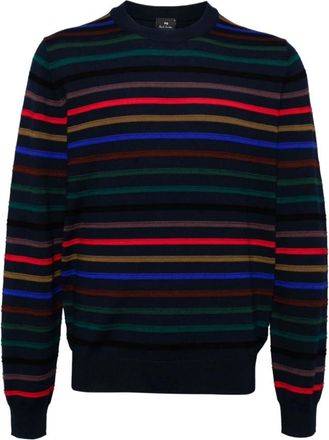Paul Smith Round-neck Knitwear, male, Multicolor, Size: XL Blue Sweaters for Men