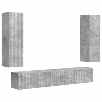 vidaXL Conjunto De Mueble De Tv 3 Pcs Gris Concreto Vidaxl