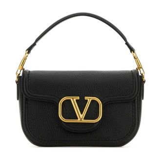 Valentino Garavani Alltime Grainy Calfskin Shoulder Bag - female - Valentino Garavani - Handbags - Black - ONE SIZE - Bags