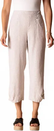 Habitat Pleat Button Capri In Oatmeal