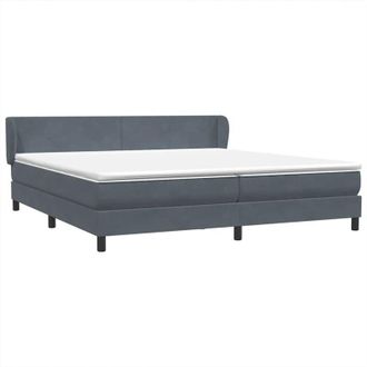 vidaXL Cama Box Spring Con Colchones Terciopelo Gris Oscuro 180x220 Cm Vidaxl