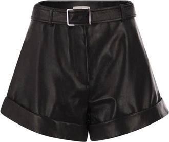 Sportmax Spxvasaio Shorts - Dames - Bermuda - Zwart - XS - Leer - Korte Broeken