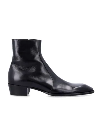 Saint Laurent Black Aurelien Splendor Boots