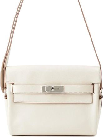 Herm&egrave;s 2023 Evercolor Kelly Messenger Bag crossbody bag - Bianco