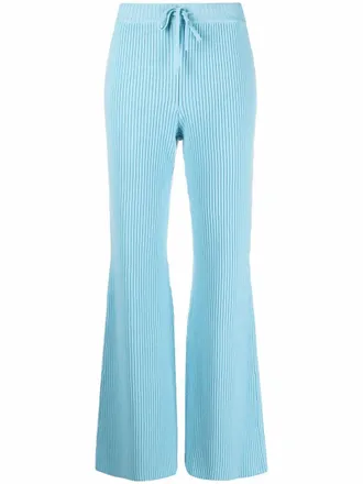 Alberta Ferretti Pantaloni svasati a coste - Blu