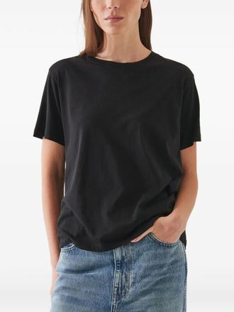 Patrick Assaraf Boyfriend crew-neck short-sleeve T-shirt - women - Pima Cotton - M - Black