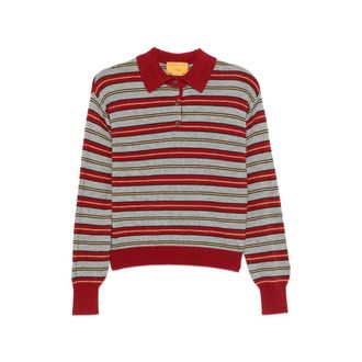 Guest In Residence Striped Polo-collar Sweater