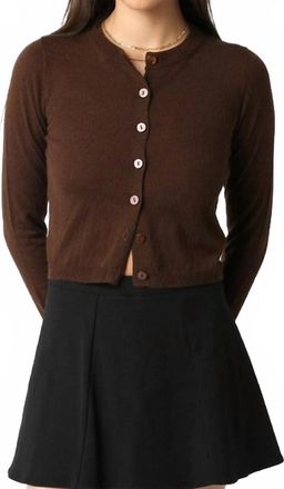 Olivaceous Rhodes Knit Cardigan In Brown