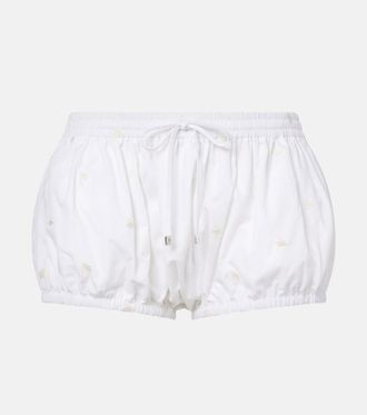 The Attico Embroidered cotton shorts