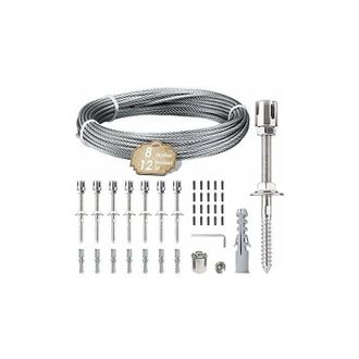 OEM Soporte Para Plantas Trepadoras, Kit De Suspensi&oacute;n Con Cuerda De Acero Inoxidable De 12 M Con Cable De Acero Inoxidable De 3 Mm Y 8 Tensores Para Jard