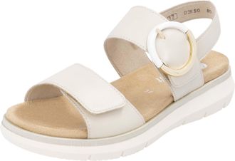 Remonte Riemchensandale REMONTE, Damen, Gr. 36, beige (creme), Leder, unifarben, Schuhe Riemchensandale, Sandale, Bequemschuh, Sommerschuh mit praktischen Kle