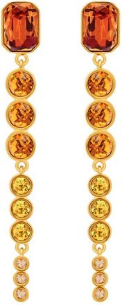 Oscar De La Renta Cascading Rhinestone Drop Earrings in Topaz at Nordstrom