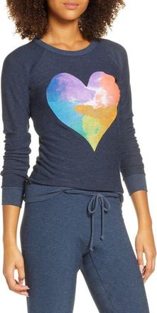 Chaser Rainbow Heart Cozy Pullover in Avalon at Nordstrom, Size Medium