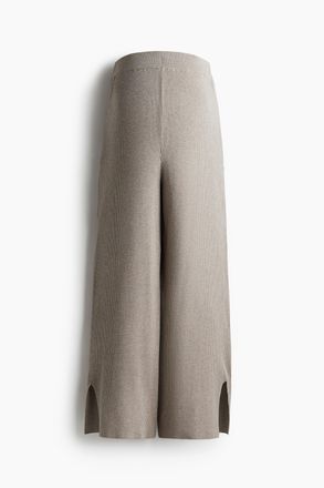 H&M MAMA Hose in Rippenstrick - Greigemeliert